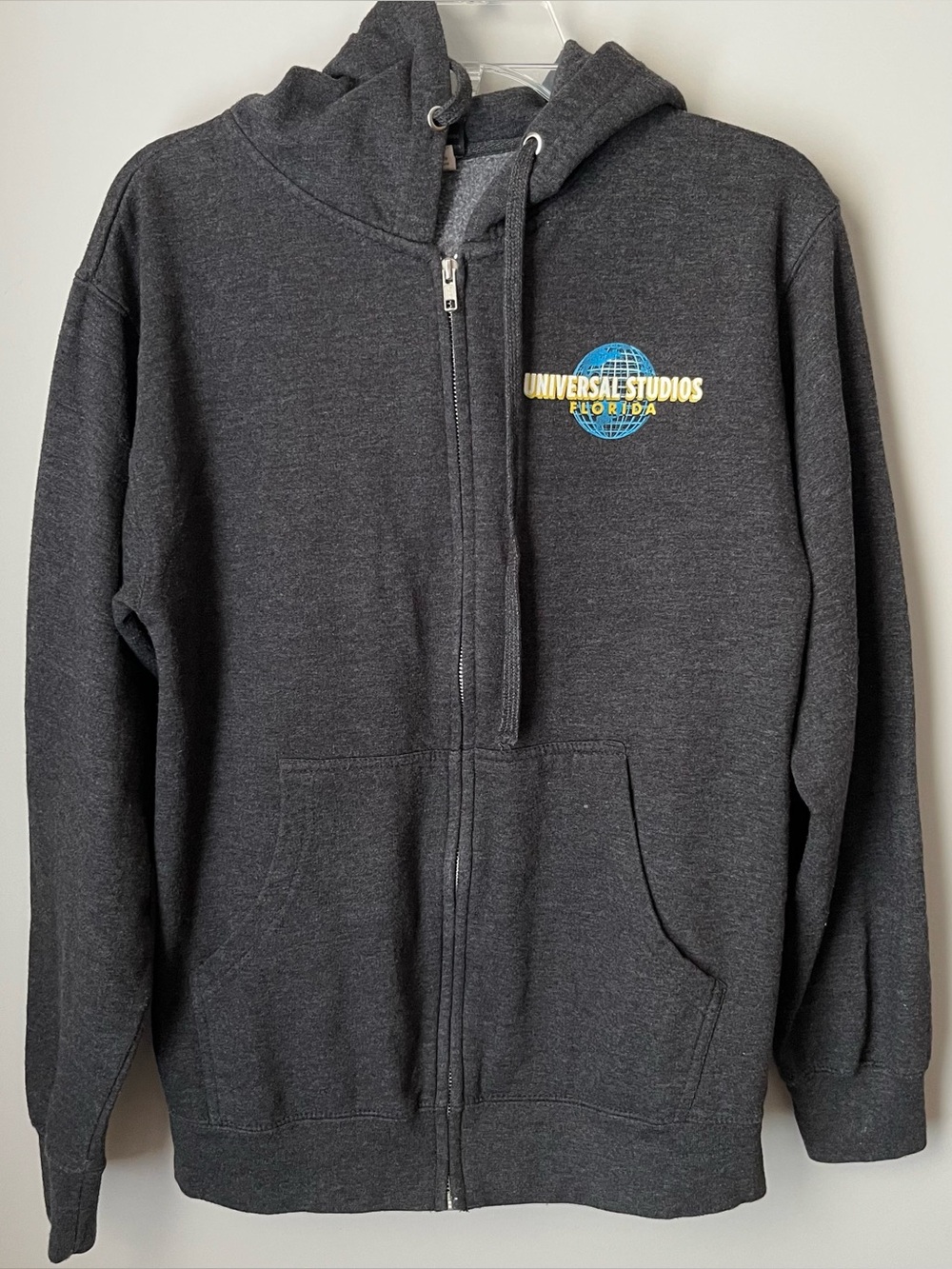 Universal Studios Florida Unisex Charcoal Full Zip Hoodie Hooded Jacket Sz Small